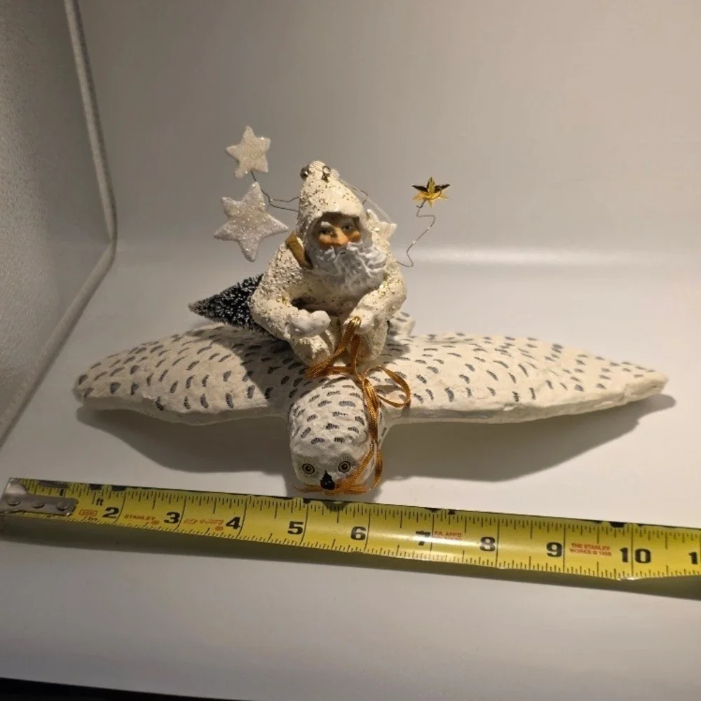 Dept 56 Father Frost Santa on Flying Owl‎ Ornament Christmas Decor 10 Inch